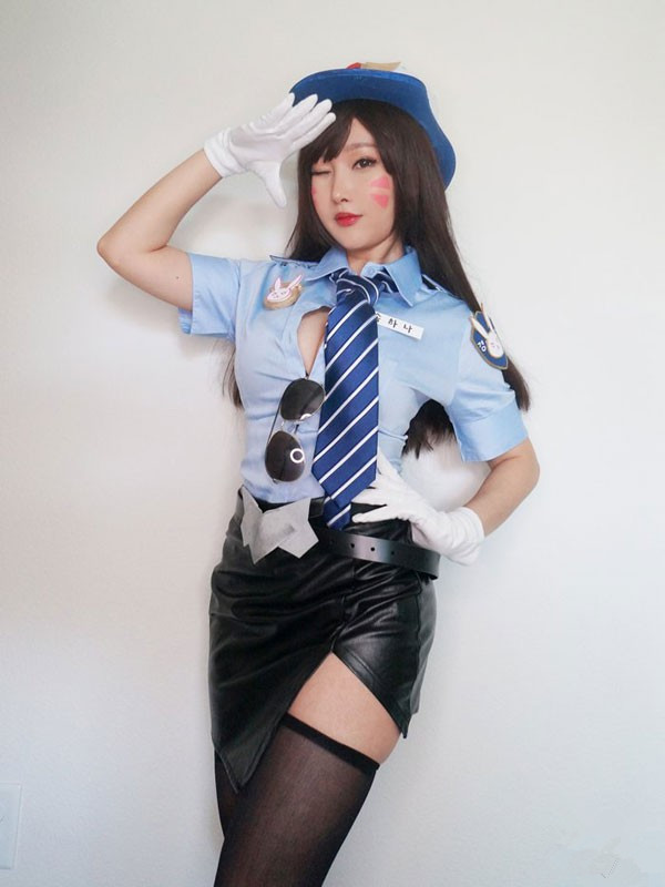 美国小姐姐RinnieRiot给大家带来的D.VA女警COS